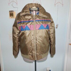 Weather Tamer Size L Blue Pink 90s Retro Vintage Jacket Zip Up Bomber USA